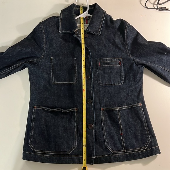 Eddie Bauer Outdoor Outfitter Button Down Denim Jean Jacket Size Petite Small - Picture 8 of 9